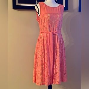 Julian Taylor New York Sleeveless Lace Coral 🪸 dress size 10